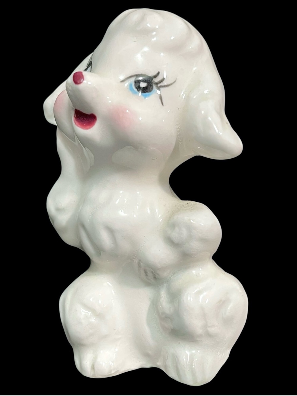 Vintage 1950s Kitschy Small Ceramic Lamb Figurine Made in Japan